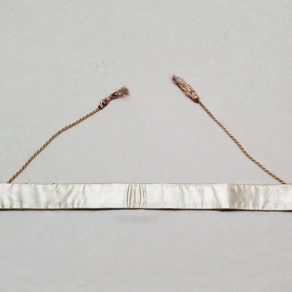 VINTAGE 60s Silk Gold Silver Metal Filigree Embroidered Tassle Tie-Waist Belt main image 4